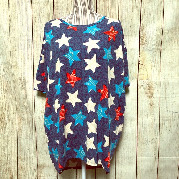 LuLaRoe Tops - LuLaRoe Red White & Blue Stars Casual Top